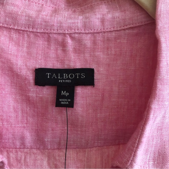 Talbots sleeveless linen front tie pink shirt 👚 - Picture 3 of 7